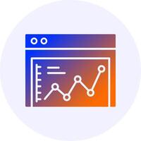 Website Falling Statistics Icon Minimal Gradient Style vector