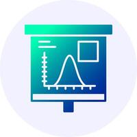 Bell Curve on Graph Icon Minimal Gradient Style vector
