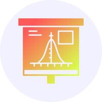 Bell Shaped Graph Icon Minimal Gradient Style vector