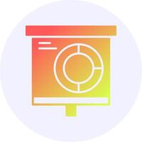 Donut Chart Icon Minimal Gradient Style vector