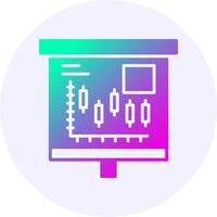 Candlestick Chart Icon Minimal Gradient Style vector