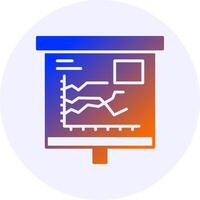 Filled Graph Icon Minimal Gradient Style vector