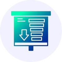 Funnel Chart Icon Minimal Gradient Style vector