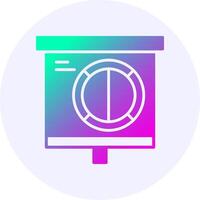 Half Pie Chart Icon Minimal Gradient Style vector