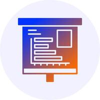 Horizontal Bar Chart Icon Minimal Gradient Style vector
