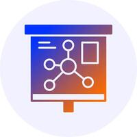 Mind Map Icon Minimal Gradient Style vector