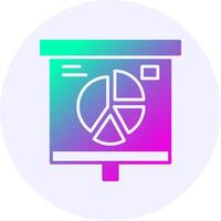 Pie Chart Pieces Icon Minimal Gradient Style vector