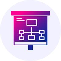 Flowchart Icon Minimal Gradient Style vector