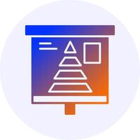 Pyramid Chart Icon Minimal Gradient Style vector