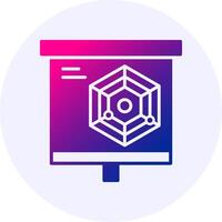 Radar Chart Icon Minimal Gradient Style vector