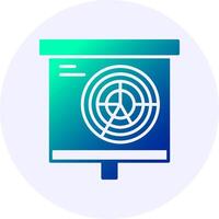Radar Pie Chart Icon Minimal Gradient Style vector