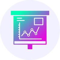 Rising Line Graph Icon Minimal Gradient Style vector