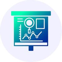 Search Statistics Icon Minimal Gradient Style vector