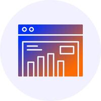 Website Statistics Icon Minimal Gradient Style vector