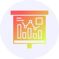 Chart Icon Minimal Gradient Style vector