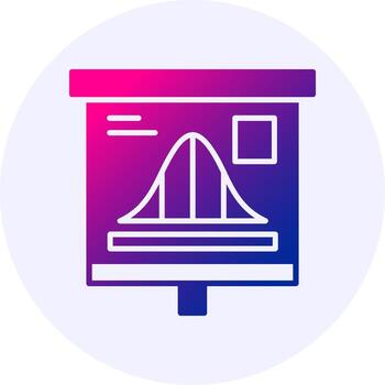 Bell Curve Graph Icon Minimal Gradient Style vector