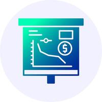 Falling economy Icon Minimal Gradient Style vector