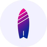 Surfboard Icon Minimal Gradient Style vector