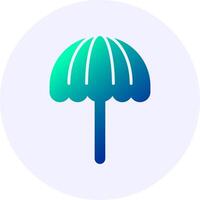 Beach umbrella Icon Minimal Gradient Style vector