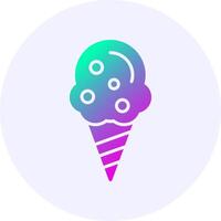 Ice cream cone Icon Minimal Gradient Style vector