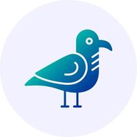 Seagull Icon Minimal Gradient Style vector