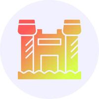 Sandcastle Icon Minimal Gradient Style vector
