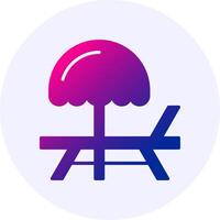 Beach chair Icon Minimal Gradient Style vector