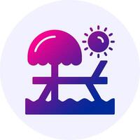 Seashore Icon Minimal Gradient Style vector