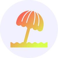 Parasol Icon Minimal Gradient Style vector