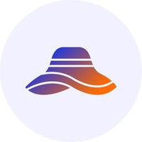 Sun hat Icon Minimal Gradient Style vector