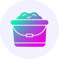 Sand bucket Icon Minimal Gradient Style vector