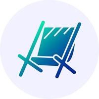 Beach chair Icon Minimal Gradient Style Design vector