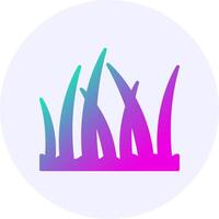 Beach grass Icon Minimal Gradient Style vector