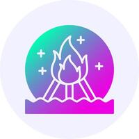 Beach bonfire Icon Minimal Gradient Style vector