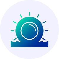 Beach sunrise Icon Minimal Gradient Style vector