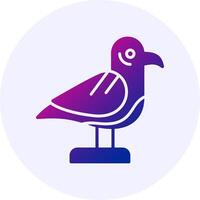 Seagull Icon Minimal Gradient Style Design vector