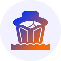 Beach reading Icon Minimal Gradient Style vector