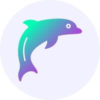 Dolphin Icon Minimal Gradient Style vector