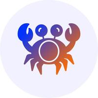 Crab Icon Minimal Gradient Style vector