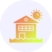 Beach house Icon Minimal Gradient Style vector