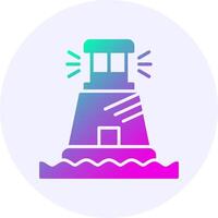 Lighthouse Icon Minimal Gradient Style vector