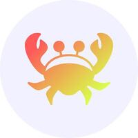 Crab Icon Minimal Gradient Style Design vector