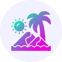 Sand dunes Icon Minimal Gradient Style vector