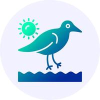 Sandpipers Icon Minimal Gradient Style vector