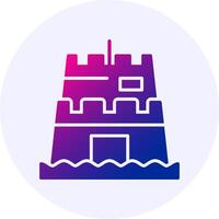 Sand sculpture Icon Minimal Gradient Style vector