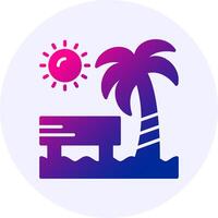 Beach concert Icon Minimal Gradient Style vector