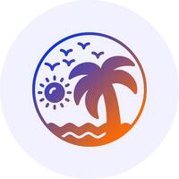 Beach painting Icon Minimal Gradient Style vector