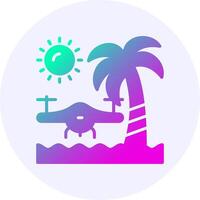 Beach drone photography Icon Minimal Gradient Style vector