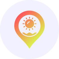 Beach nap Icon Minimal Gradient Style vector