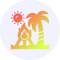 Beach bonfire party Icon Minimal Gradient Style vector